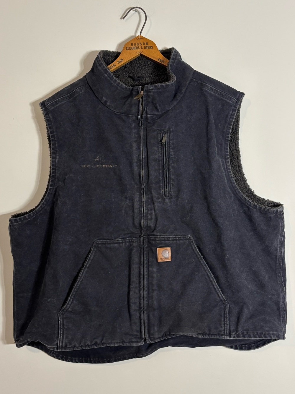 Vtg Carhartt V33-001 Sherpa Lined Vest Workwear XXL Distressed